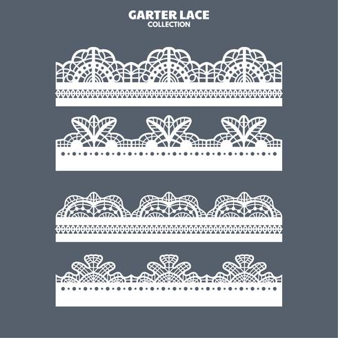 Set Garter Lace Ornament for Embroidery, Cutting Paper and Laser Cut vector