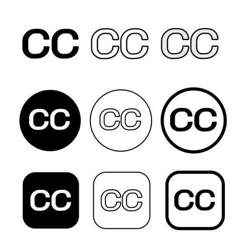 Signo de símbolo de icono de Creative Commons vector