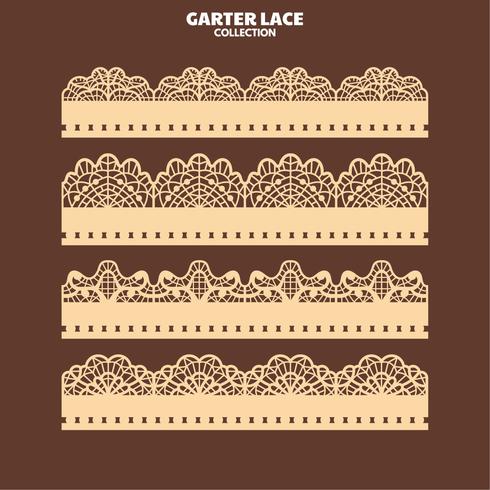 Set Garter Lace Ornament for Embroidery and Laser Cut vector