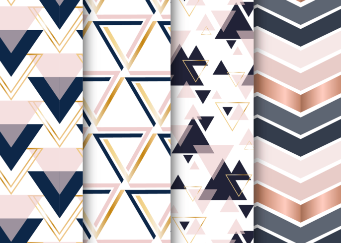 Scandinavian Pattern Set Geometric Triangles vector