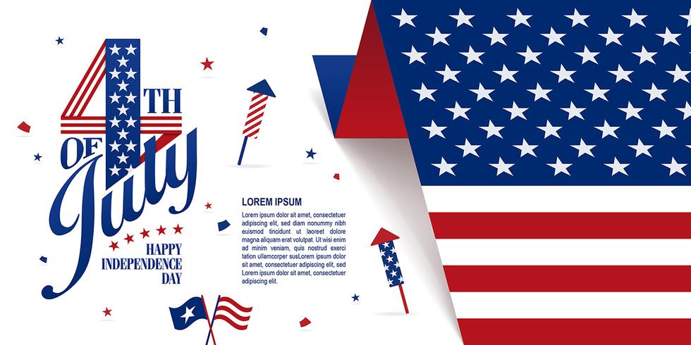 Fourth of July banner vector
