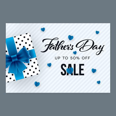 Fathers Day sale horizontal banner vector