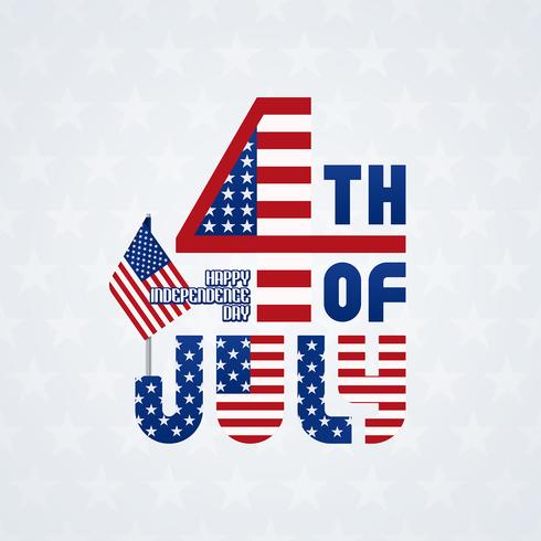 Fourth of July typographic lettering