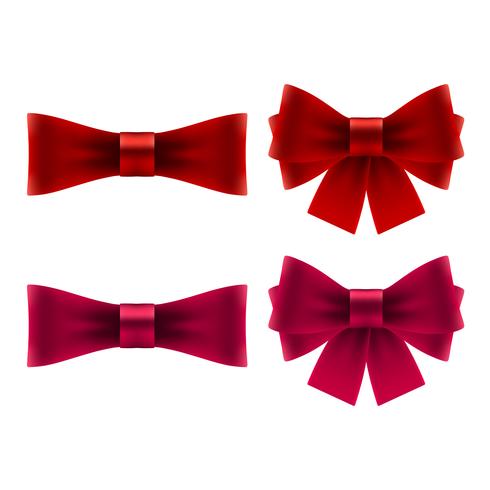 Red bow icons vector