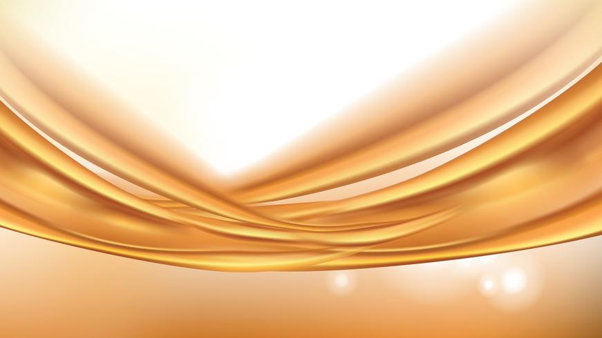 Orange golden flowing liquid abstract vector