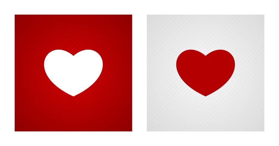 Heart shapes on red and white backgrounds vector