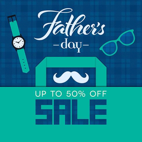 Fathers Day sale square banner vector