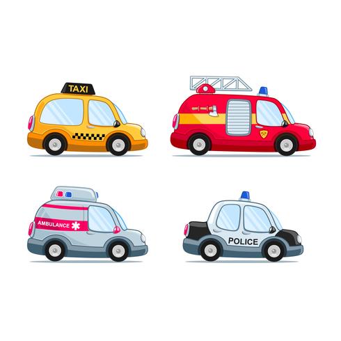 set of kids cars vector