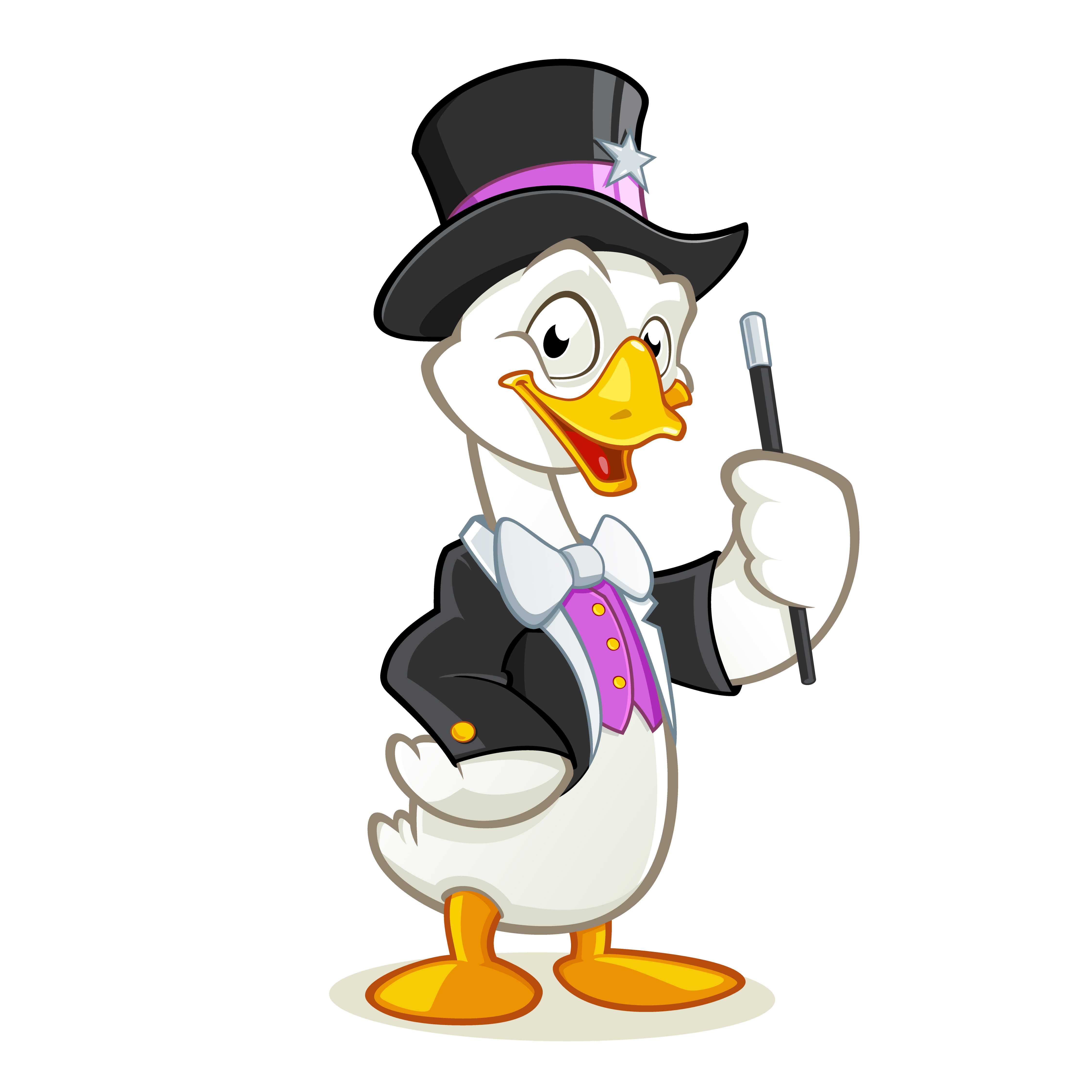 Goose magician cartoon character 638319 Vector Art at Vecteezy