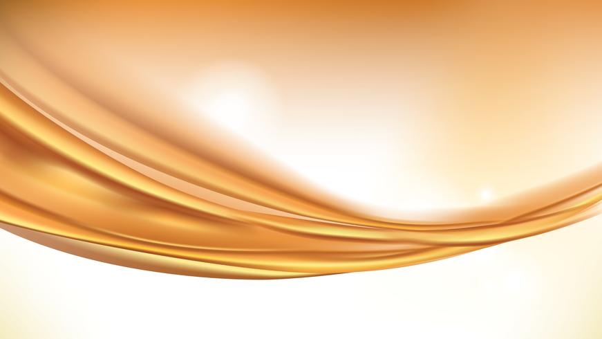 Orange golden flowing liquid abstract vector