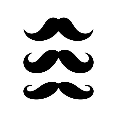 Mustache flat icon set vector