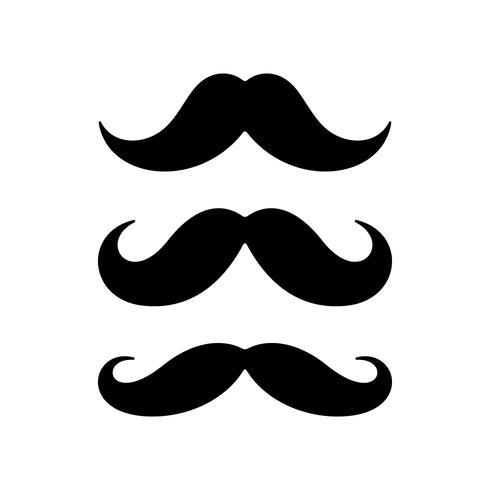 Conjunto de iconos planos de bigote vector