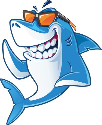 Shark with sunglasses vector