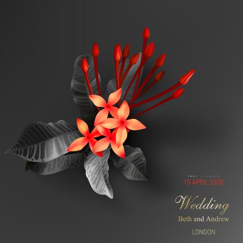 Tropical black and gold leaves on dark background vector