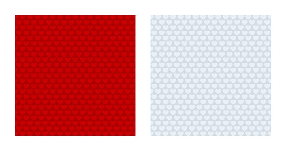 Red and white heart patterned backgrounds vector