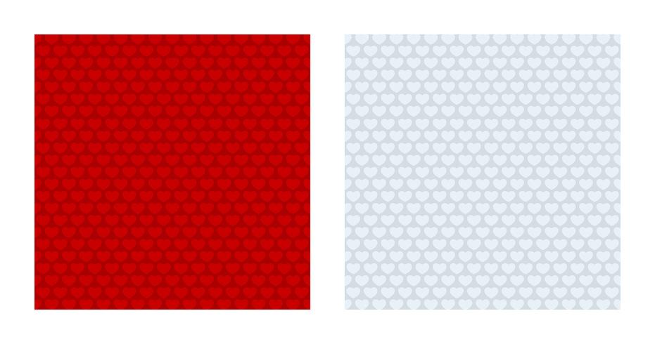 Red and white heart patterned backgrounds vector