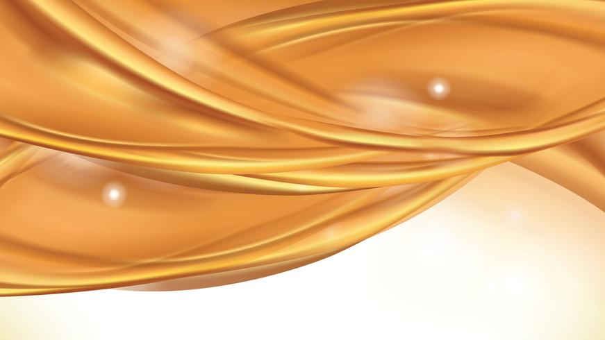 Orange golden flowing liquid abstract vector