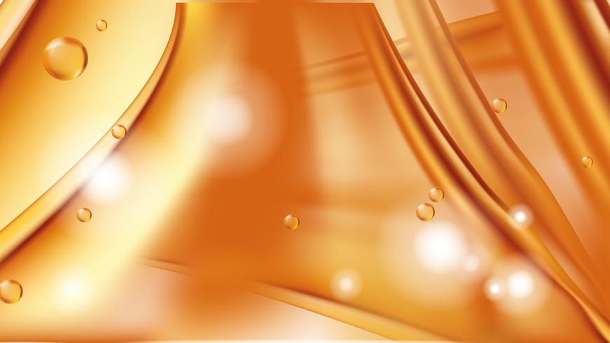 Orange golden flowing liquid abstract vector