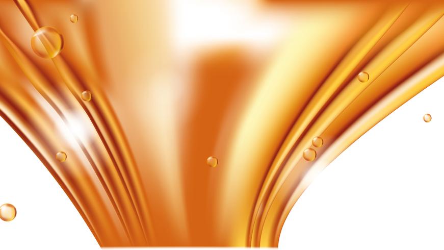 Orange golden flowing liquid abstract vector