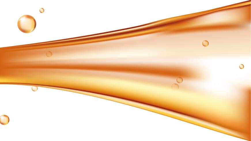 Orange golden flowing liquid abstract vector