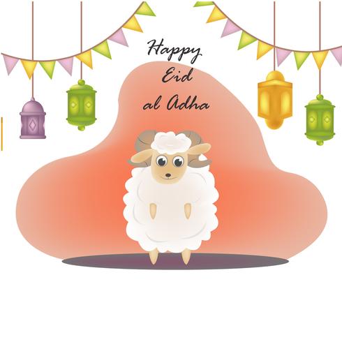 Ilustración de personaje de eid mubarak vector