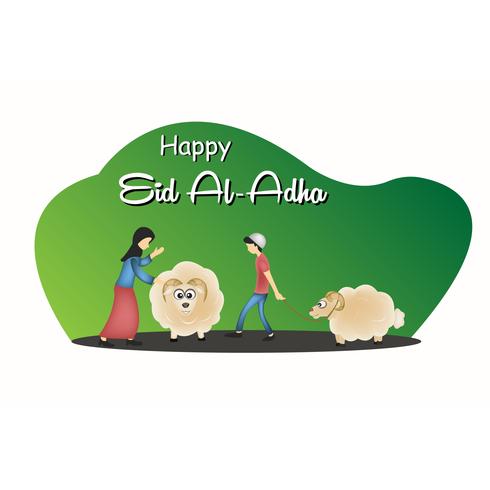 eid mubarak character illustration  vector