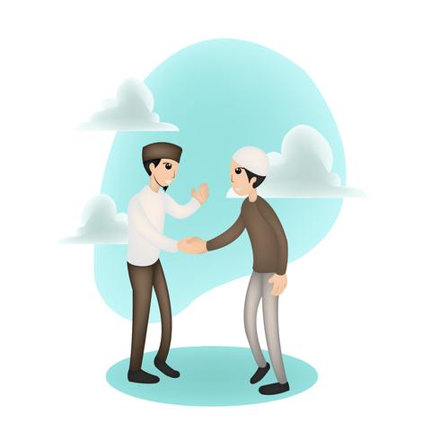 eid mubarak character illustration  vector