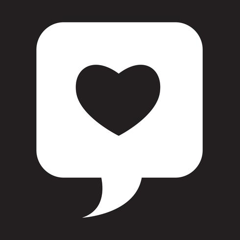 Heart speech bubble icon vector