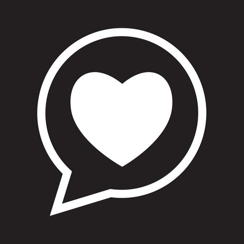 Heart speech bubble icon vector