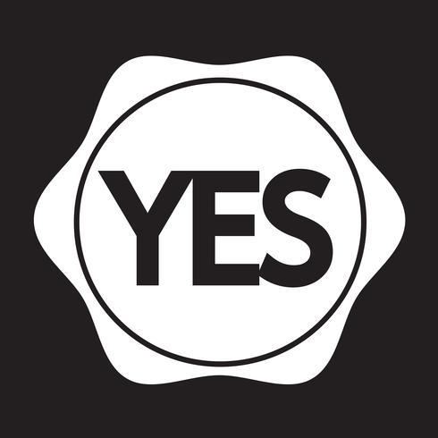 Yes button icon vector