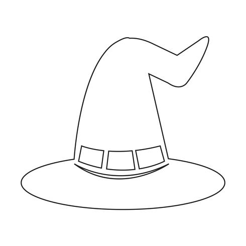 icono de sombrero de bruja de halloween vector