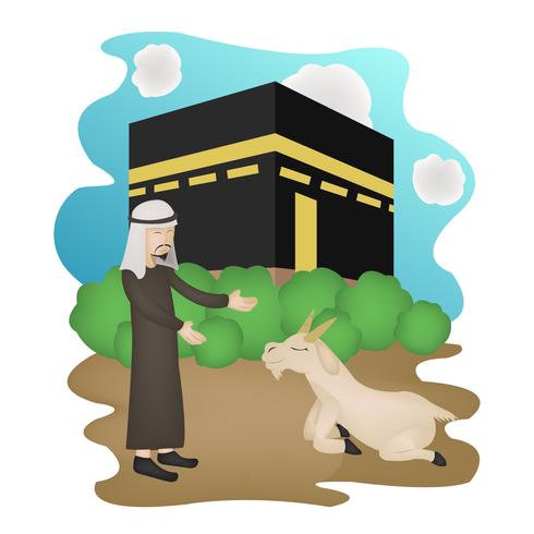 Ilustración de personaje de eid mubarak vector