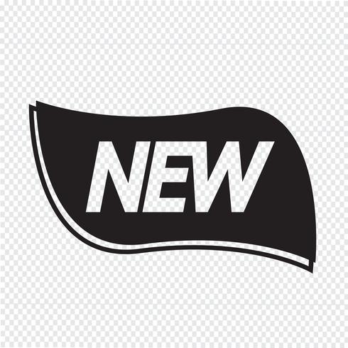 New Label icon vector