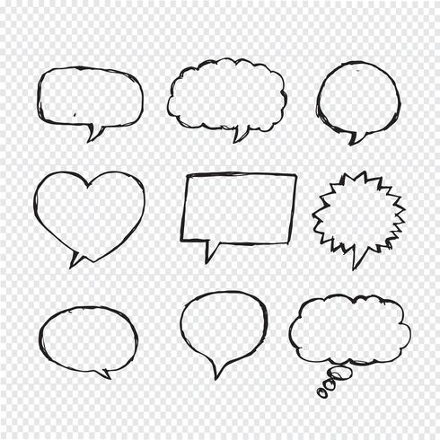 Speech Bubble Sketch hand drawn vector