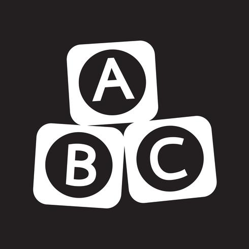 Icono de bloque de ladrillo de juguete de bebé ABC vector