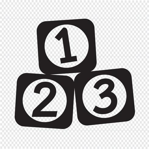 123 Blocks icon vector