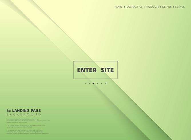 Abstract minimal gradient green yellow landing page vector background. 