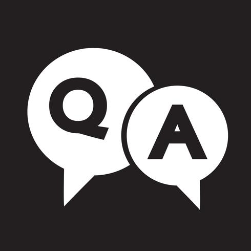 Question and Answer Speech Bubble icon vector