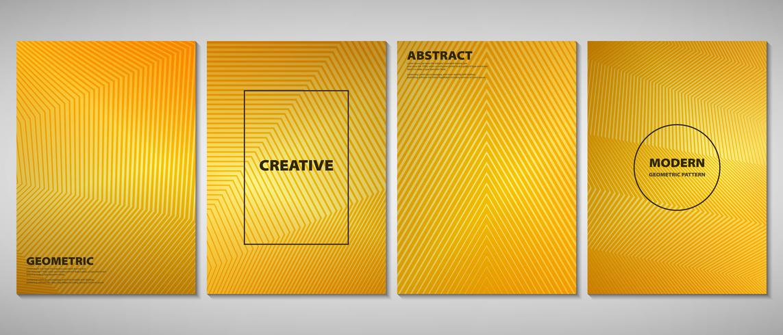 Abstract golden gradient brochure of modern design geometric lines shape. You can use for ad, booklet, set, artwork. vector