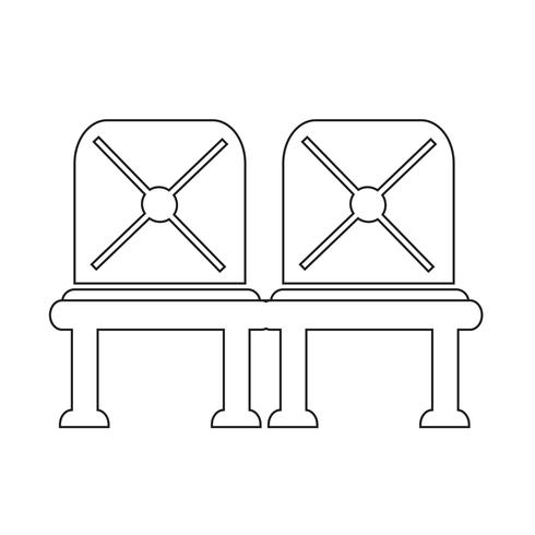 Icono de asiento de aeropuerto en espera vector