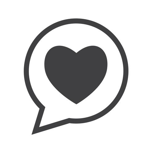 Heart speech bubble icon vector