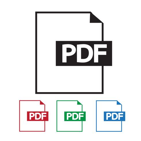 Icono de PDF símbolo de signo vector