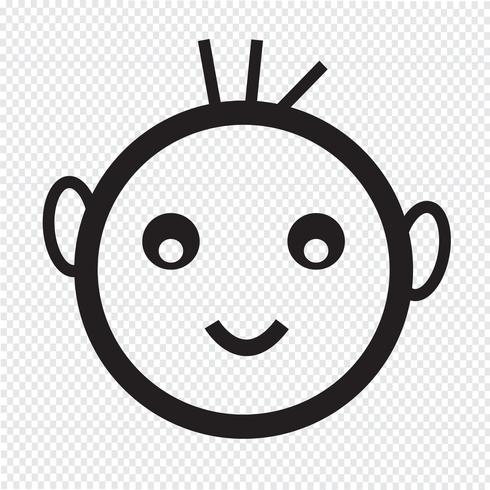 icono de niño feliz vector