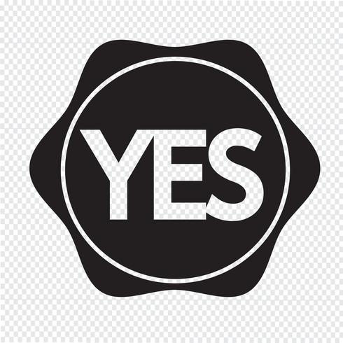 Yes button icon vector