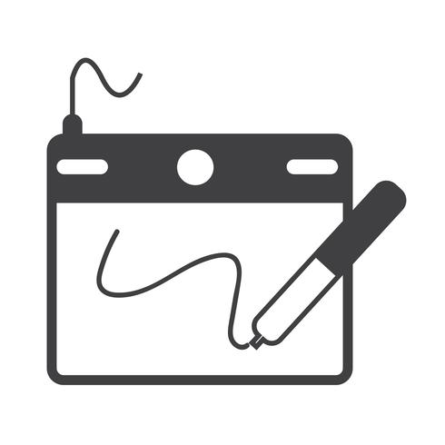 Icono de tablero de dibujo digital vector