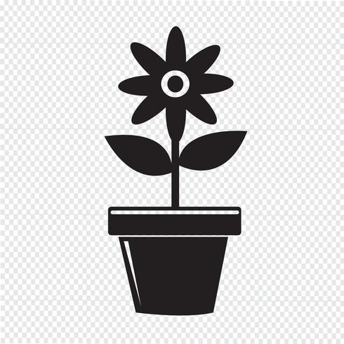 Flower Pot Icon vector