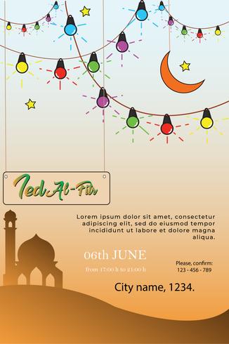 poster modern design eid mubarak template vector