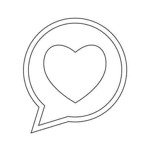 Icono de burbuja del discurso del corazón vector