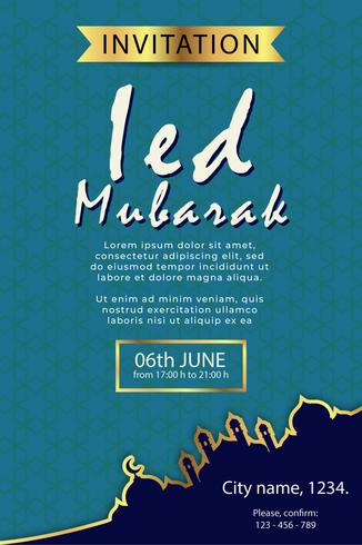 poster modern design eid mubarak template vector