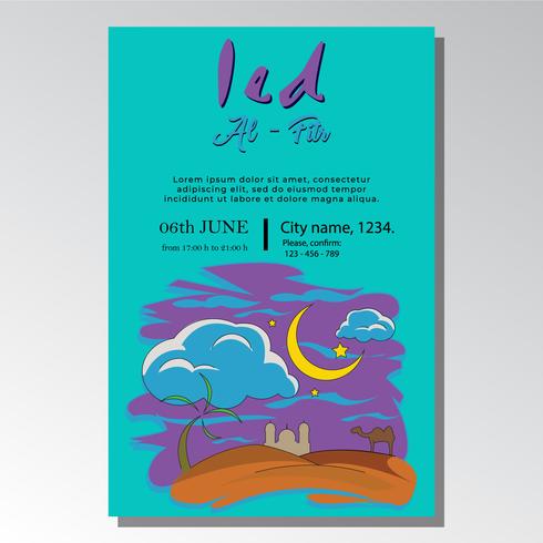 Diseño de portada moderna Póster eid mubarak Ilustración vector